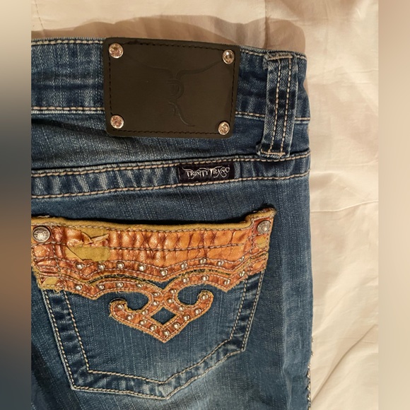 NWOT Montana West Trinity Ranch bootcut, blingy, stretchy jeans size 15x34 - Picture 8 of 9